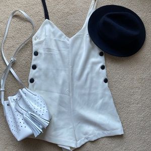 So cheap!!! Zara Ecru button short romper